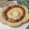 Red Maroon Alashan Agate Bracelet with Bunny Hello Kitty Charm