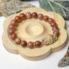 Red Maroon Alashan Agate Bracelet with Bunny Hello Kitty Charm - Image 3