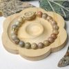 Muted Multicolor Alashan Agate with Oval Rose Charm - Image 2