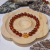 Red Agate Bracelet with Mystic Knot Charm
