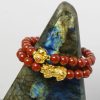 Red Agate Bracelet with Lucky Cat Charm - Image 2