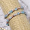 Adjustable Bracelet Stack with Amazonite, Pink Opal, Shoushan (2pcs)