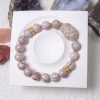 Light Pink Cracked Alashan Agate Bracelet with Mermaid Charm - Image 2
