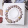 Light Pink Cracked Alashan Agate Bracelet with Mermaid Charm - Image 5