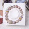 Light Pink Cracked Alashan Agate Bracelet with Mermaid Charm - Image 4