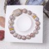 Light Pink Cracked Alashan Agate Bracelet with Mermaid Charm - Image 3