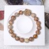 Pink, Yellow, Brown Alashan Agate with Ruyi Charm - Image 3