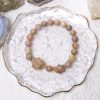 Creamy Pink Alashan Agate Bracelet with Unicorn and Star Charm