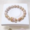 Pink, Yellow Alashan Agate Bracelet with Hello Kitty Bear Charm