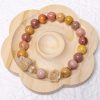Red, Yellow Alashan Agate Bracelet with My Melody and Rose Charm