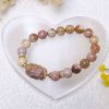 Purple, Yellow, Caramel Alashan Agate with Nine-tailed Fox Charm - Image 4