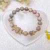 Creamy Pastel Multicoloured Alashan Agate Bracelet with Cinnamoroll and Rose Charm - Image 2