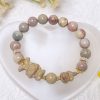 Creamy Pastel Multicoloured Alashan Agate Bracelet with Cinnamoroll and Rose Charm