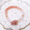 Gradient Pink Yanyuan Agate with Pink Alashan Bunny Charm - Image 2