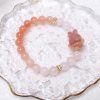 Gradient Pink Yanyuan Agate with Pink Alashan Bunny Charm