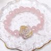Rose Quartz Heart Bracelet with Rose Alashan Charm - Image 3