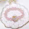 Rose Quartz Heart Bracelet with Rose Alashan Charm - Image 2