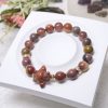 Orange, Red Alashan Agate Bracelet with Cinnamoroll Charm