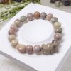 High Quality Multicolor Alashan Agate with Bunny and Heart Charm