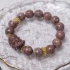 Red Brown cracked Alashan with Ganesha Elephant Charm - Image 2