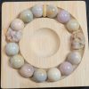 Pastel Skull and Bow Alashan Agate Bracelet