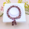 Pink Red Alashan Agate with Dangling Ballet Slippers and Rose