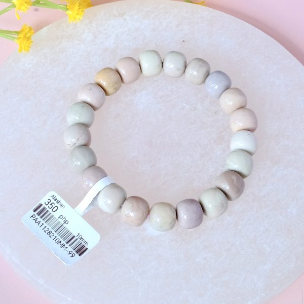 Light Pastel Barrel Beads Alashan Agate (10mm) - Image 2