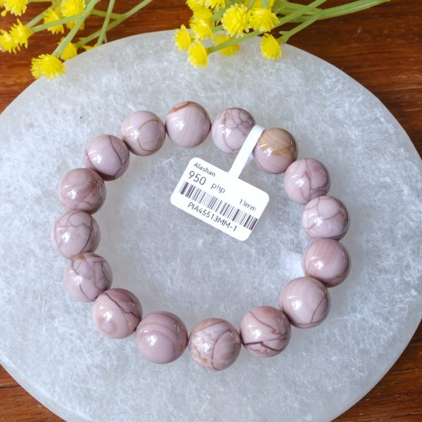 Light Pink Cracked Pattern Alashan Agate (13mm) - Image 2