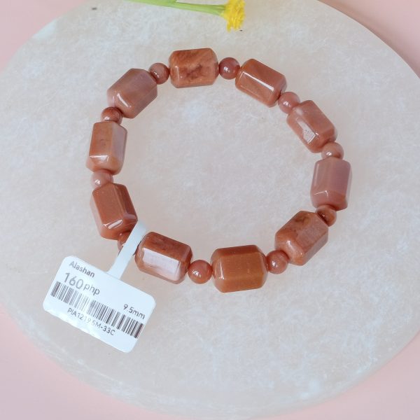 [Clearance] Light Red Barrel Beads Alashan Agate 9.5mm