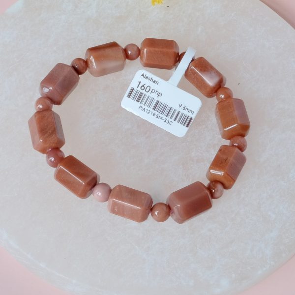 [Clearance] Light Red Barrel Beads Alashan Agate 9.5mm - Image 2