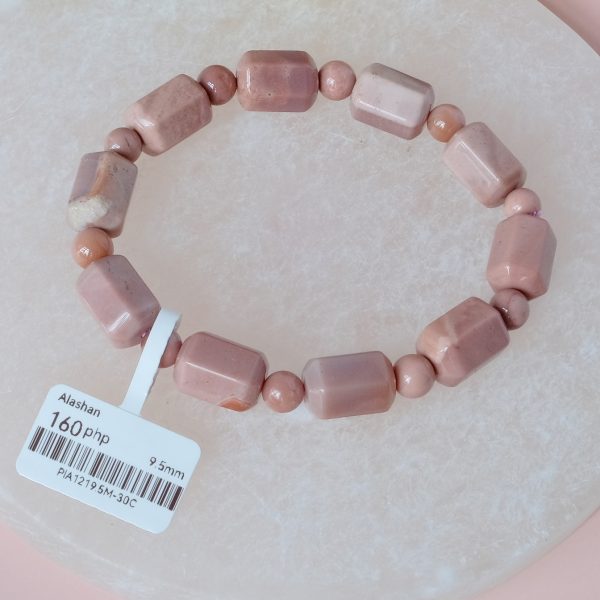 [Clearance] Pink Barrel Beads Alashan Agate 9.5mm - Image 2