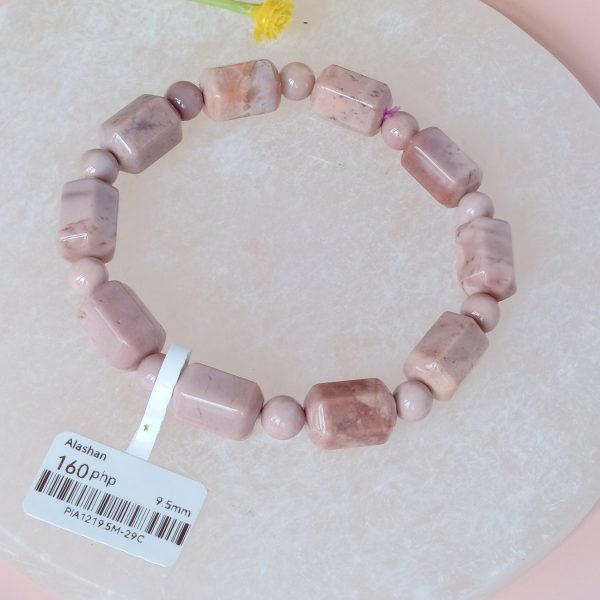 [Clearance] Pink Barrel Beads Alashan Agate 9.5mm - Image 2