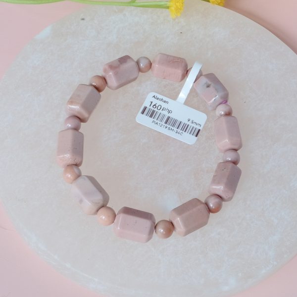 [Clearance] Pink Barrel Beads Alashan Agate 9.5mm - Image 2