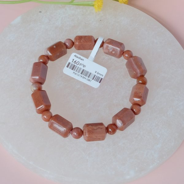 [Clearance] Light Red Barrel Beads Alashan Agate 9.5mm - Image 2