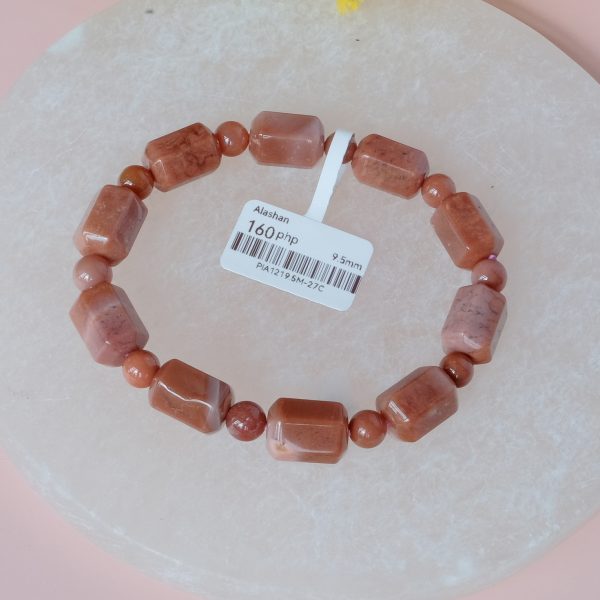 [Clearance] Light Red Barrel Beads Alashan Agate 9.5mm - Image 2