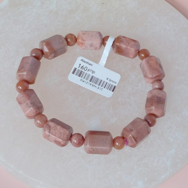 [Clearance] Pink Barrel Beads Alashan Agate 9.5mm - Image 2