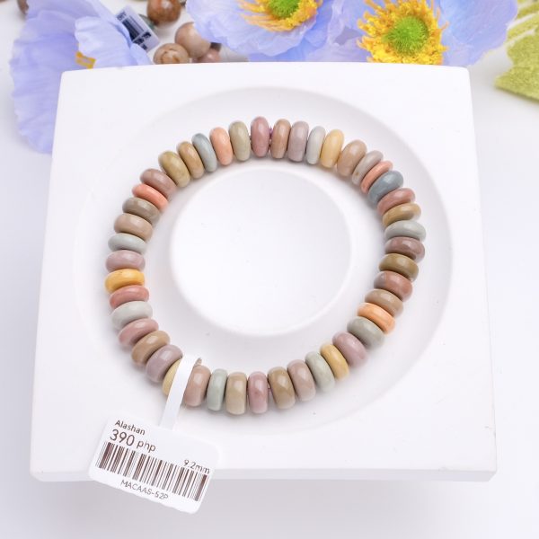 Multicolour Macaron Abacus Alashan Agate (9.2mm) - Image 2