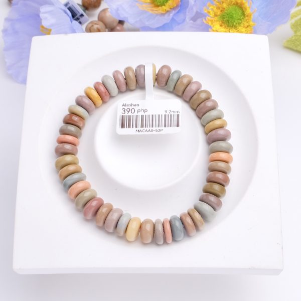 Multicolour Macaron Abacus Alashan Agate (9.2mm)