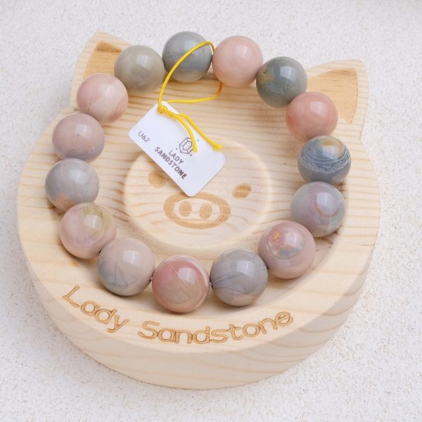 Pastel Polychrome Alashan Agate Bracelet 14.4mm