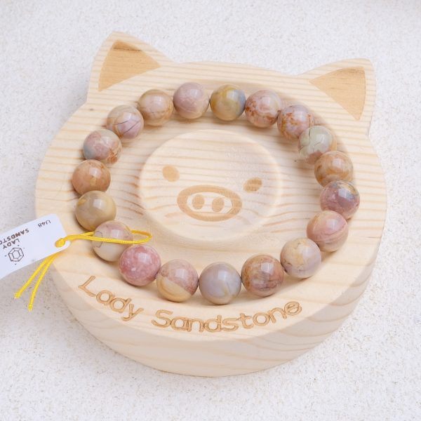 Colorful Caramel Alashan Agate Bracelet 10.6mm