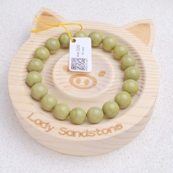 Matcha Alashan Agate Bracelet 10mm - Image 2