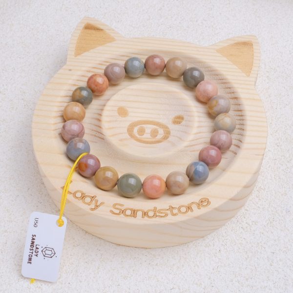 Multicolour Alashan Agate Bracelet 9mm