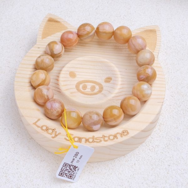 Pink Mango Alashan Agate Bracelet 12mm - Image 2