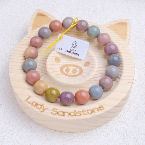 Multicolour Dark Alashan Agate Bracelet 10.5mm - Image 2