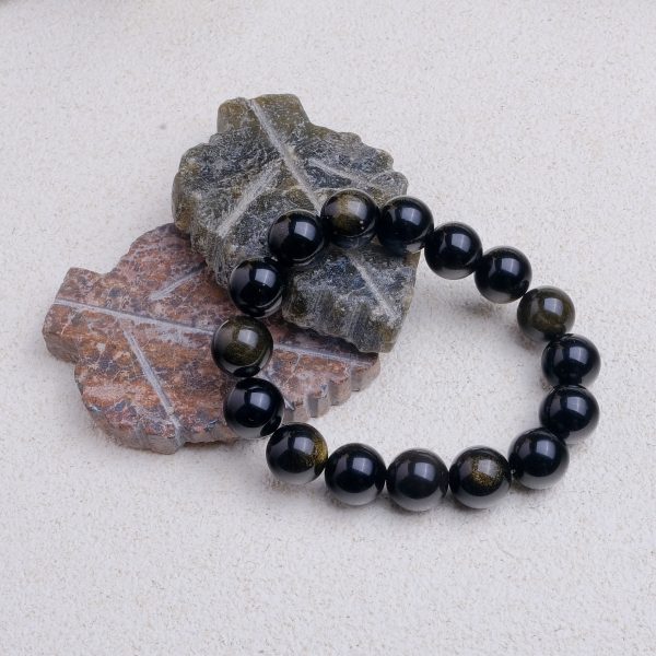 Golden Sheen Obsidian Bracelet 12mm