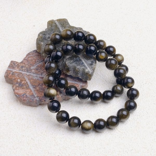 Golden Sheen Obsidian Bracelet 10mm