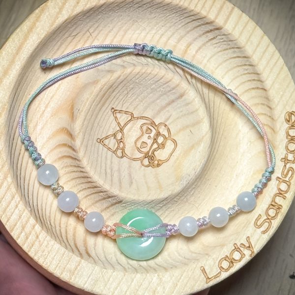 Jadeite Donut Macrame Bracelet Pastel