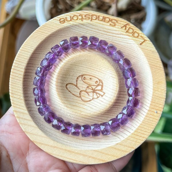 Faceted Barrel Amethyst Bracelet 7.3mm - Image 2