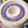 Faceted Barrel Amethyst Bracelet 7.3mm
