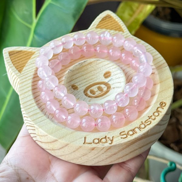 Rose Quartz Bracelet 8.5mm - Image 3